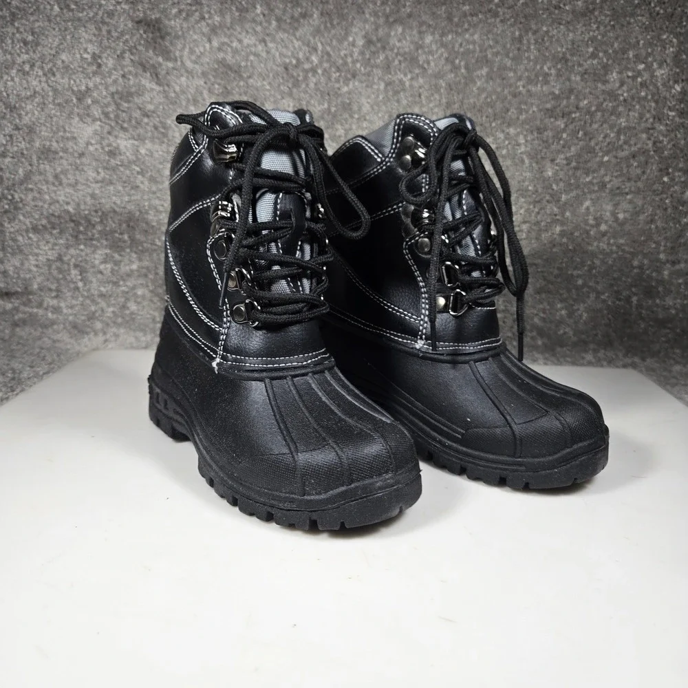 Rugged Bear Boys‎ Black Waterproof Winter Snow Boots Size 10
